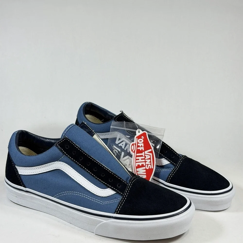 Vans Old Skool Womens-10 Mens-8.5 Navy White' Classic Skate Shoes / VN000D3HNVY
